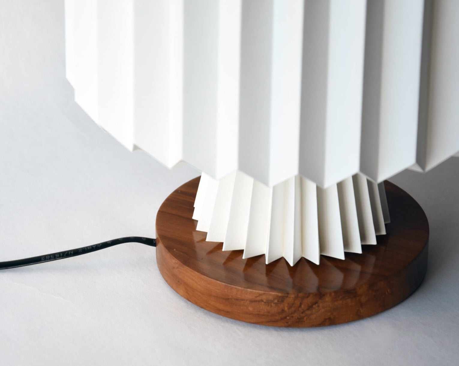 Polished teak wood lamp base