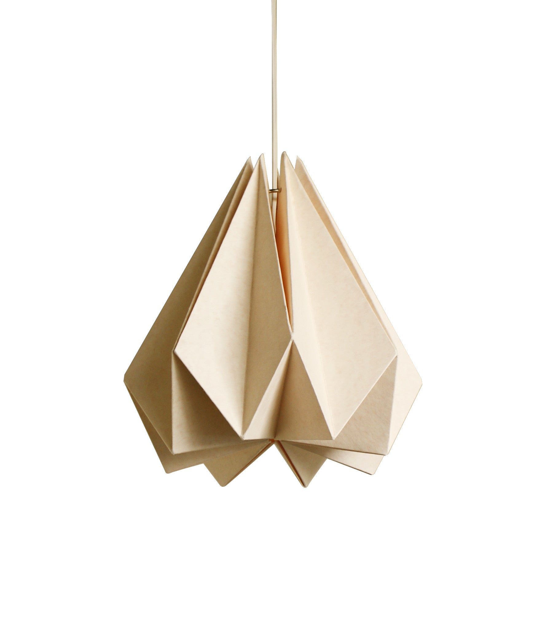 Light Peach paper origami lamp shade; Vanilla Bliss single pack