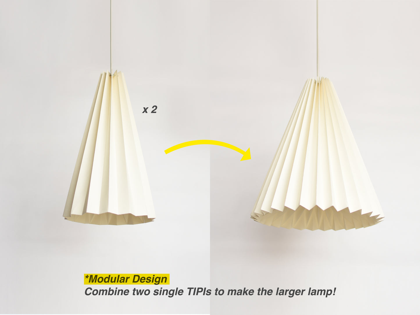 Large Modular Lamp Folded Handmade