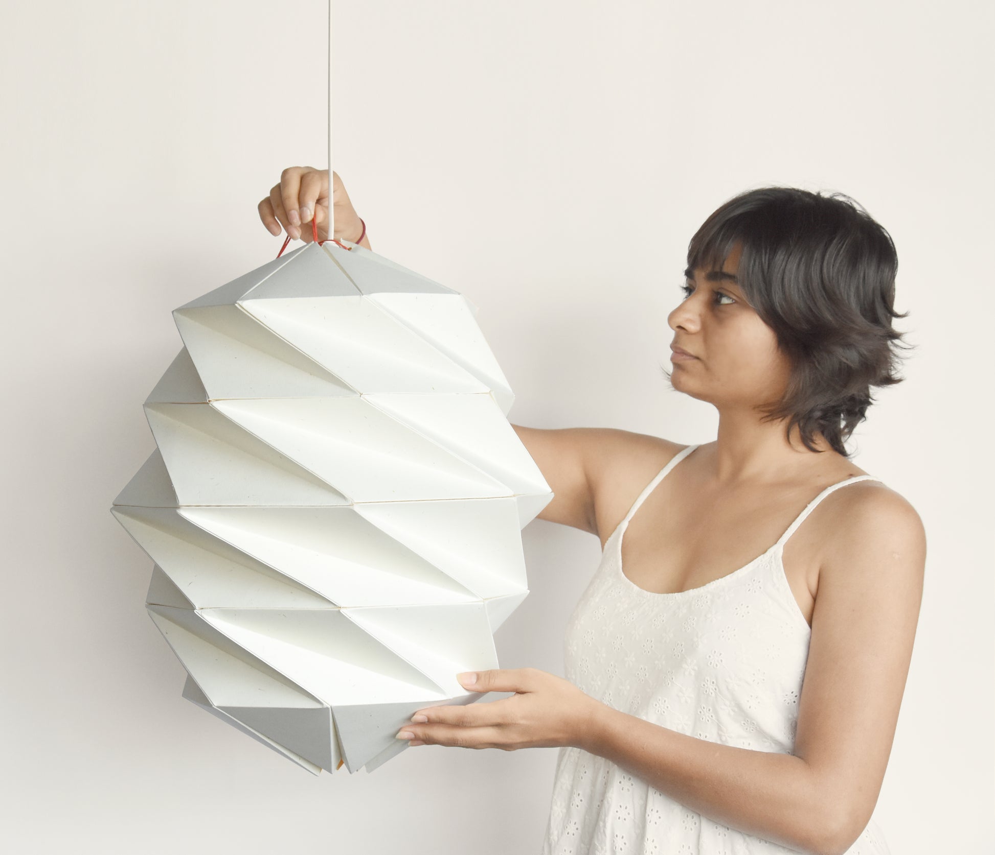 Whilte Origami Paper Lampshade