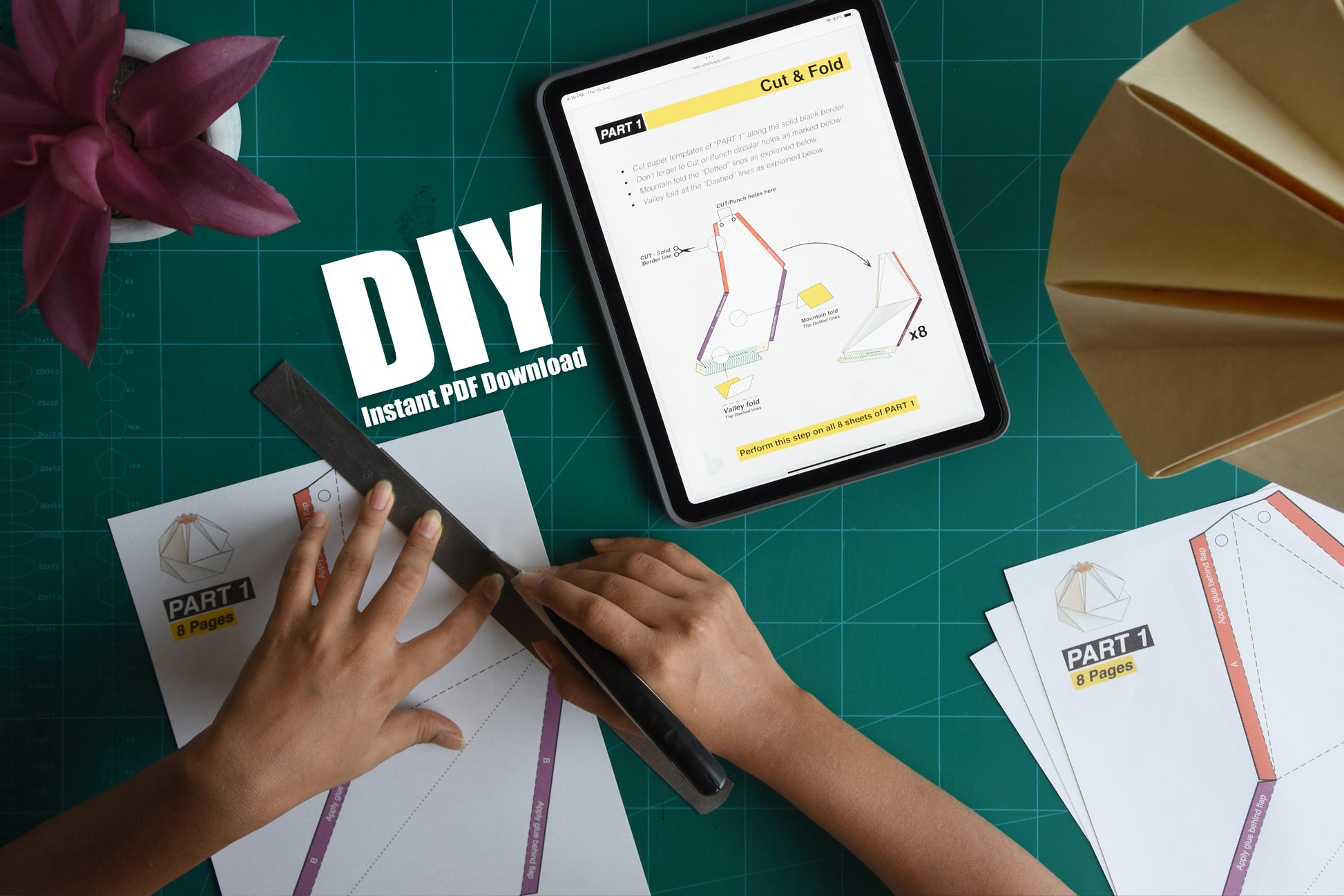 DIY Origami Lamp Instant PDF Download