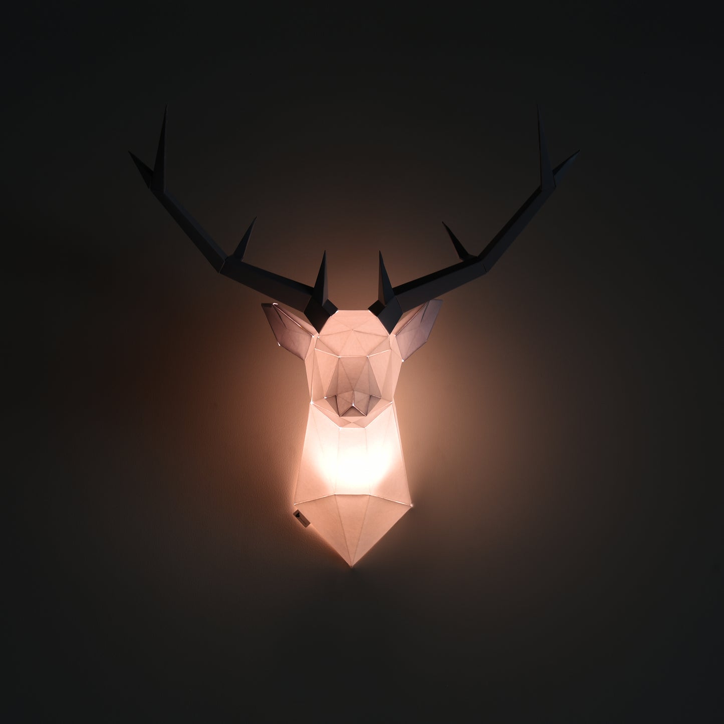 White Paper Wall Decor Art Origami Lamp shade lampshades Modern art decor antelope Deer antlers